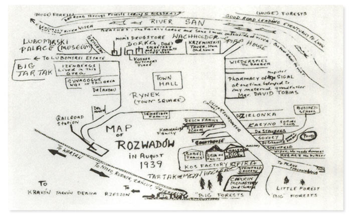 Map of Rozwadow, 1939